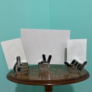 Silver Hand Gesture Photo Holders